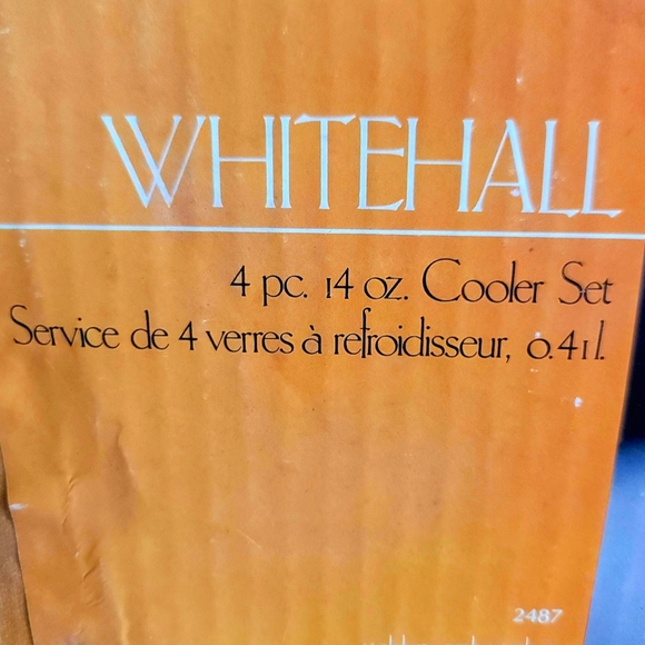 Whitehall 4 pc 14 oz Golden Amber Glass Cooler Set #2487 by Indiana Glass w Box - Picture 12 of 16